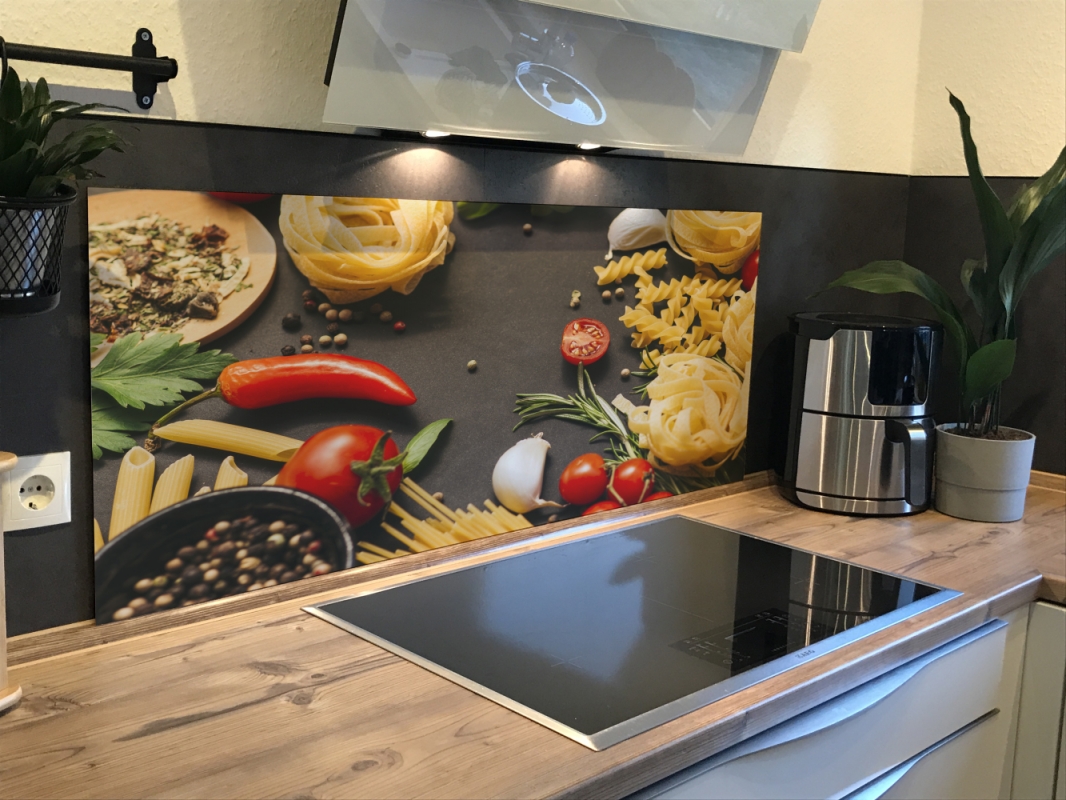 Spritzschutz Küche Acrylglas Nudel Tomaten