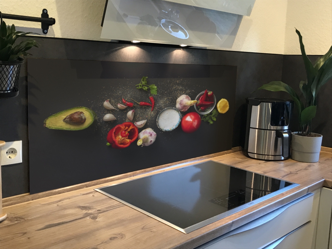 Spritzschutz Küche Acrylglas Avocado Salz Paprika