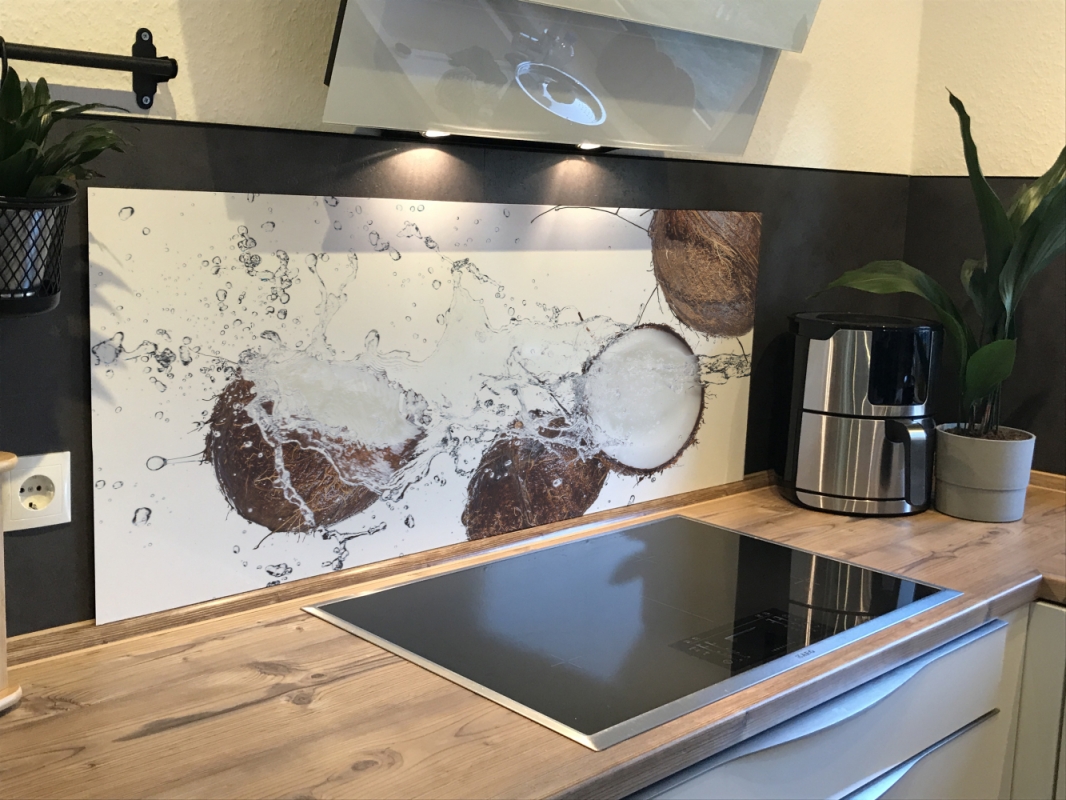 Spritzschutz Küche Acrylglas Kokosnuss Splash