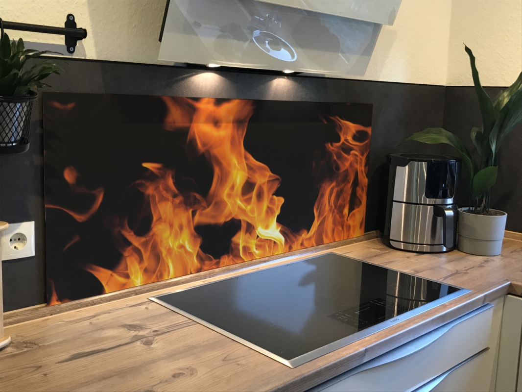 Spritzschutz Küche Acrylglas Feuer