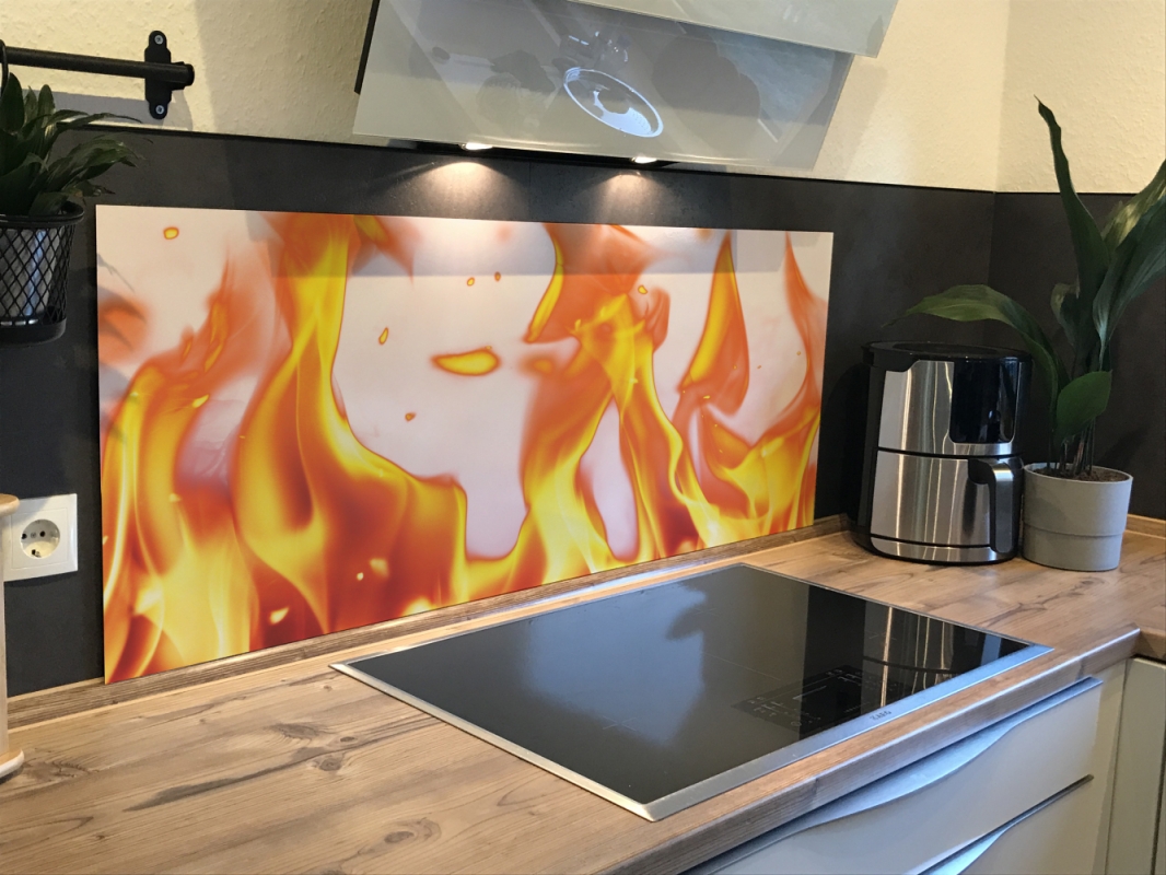 Spritzschutz Küche Acrylglas Feuer