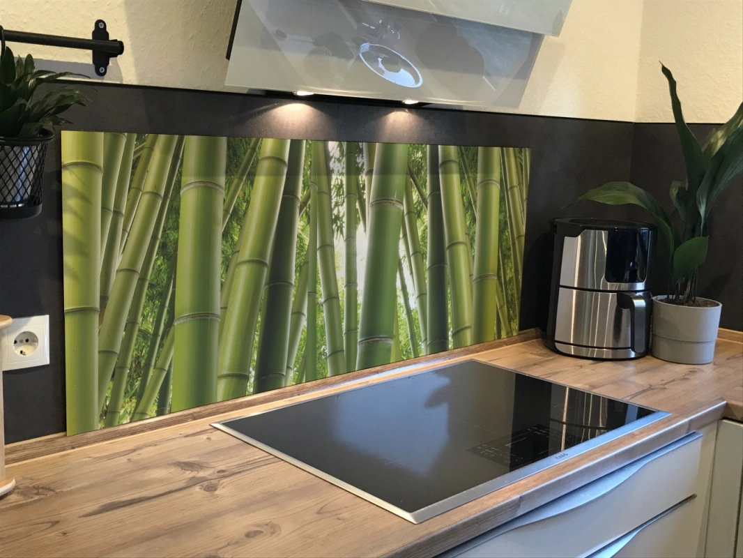 Spritzschutz Küche Hartschaumplatte Bambuswald
