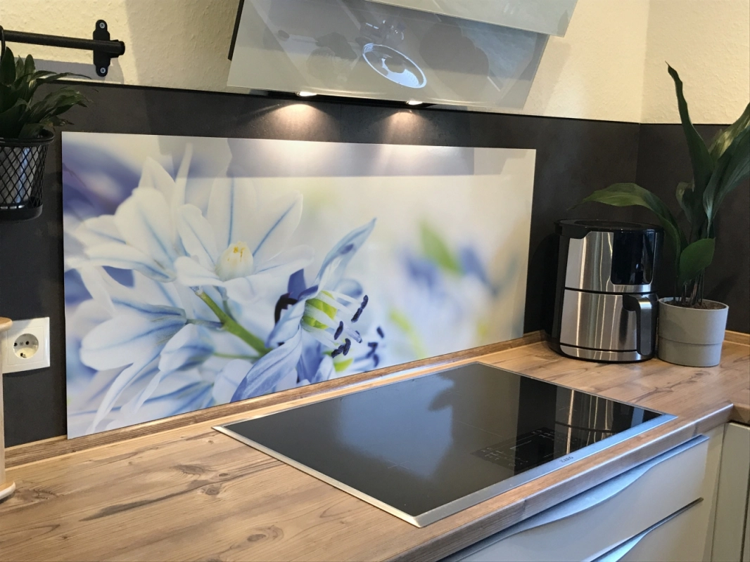 Spritzschutz Küche Hartschaumplatte Blumen