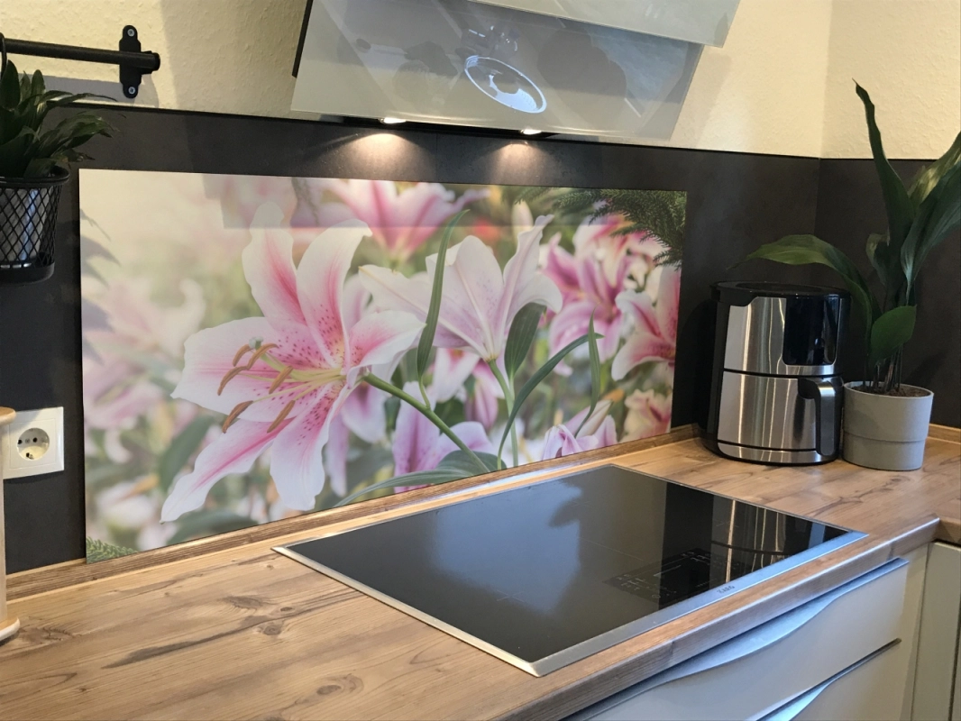 Spritzschutz Küche Hartschaumplatte Tropische Blume