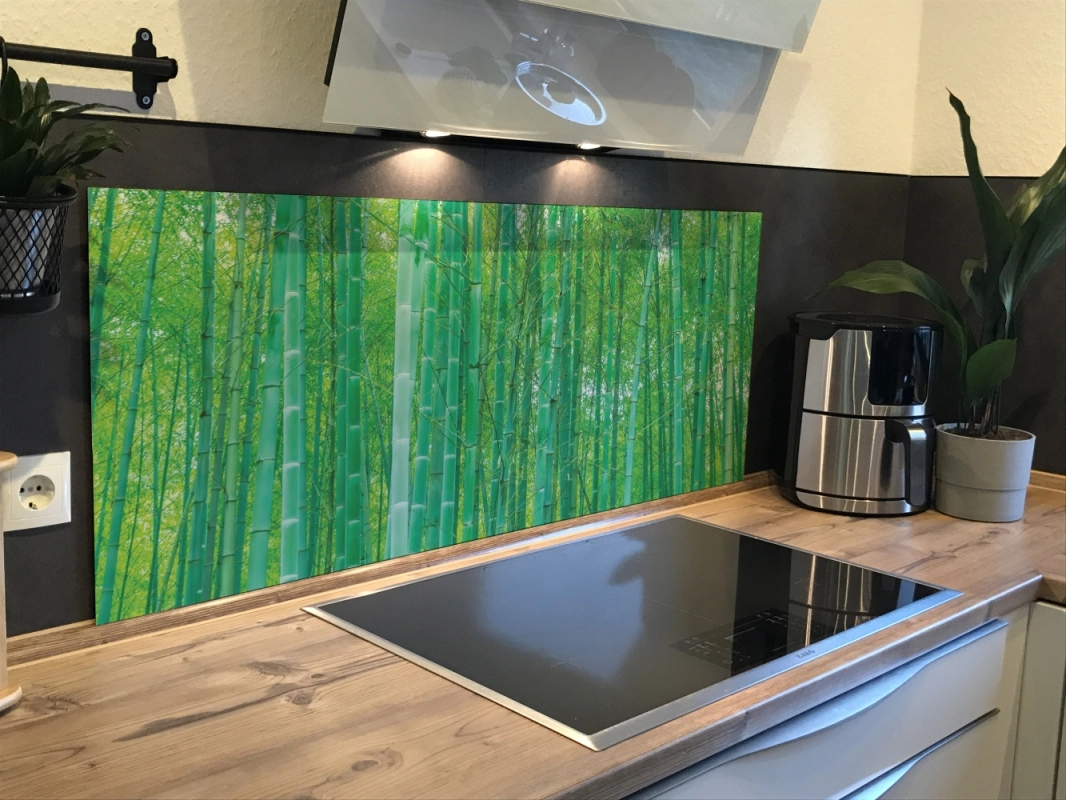 Spritzschutz Küche Hartschaumplatte Bambuswald