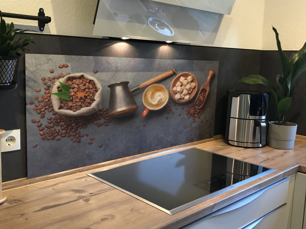 Spritzschutz Küche Hartschaumplatte Vintage Kaffee
