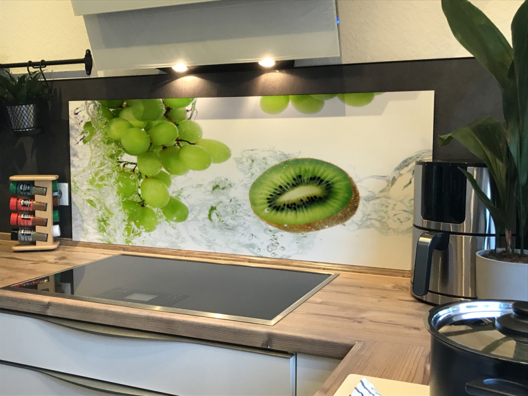 Spritzschutz Küche Acrylglas Traube Kiwi Splash