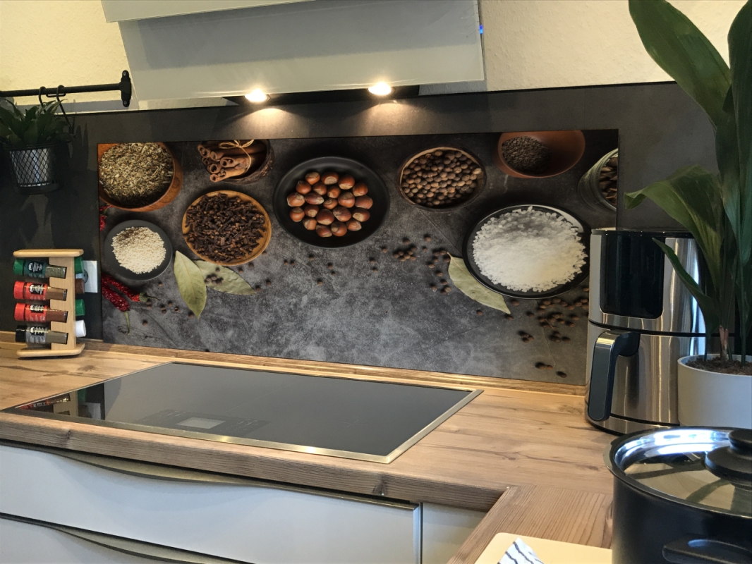 Spritzschutz Küche Acrylglas Haselnüsse Zimt