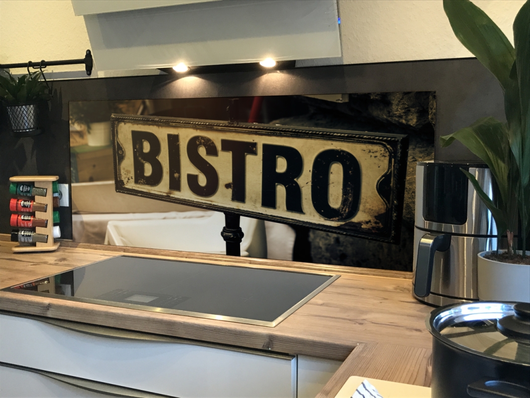 Spritzschutz Küche Acrylglas Vintage Bistro