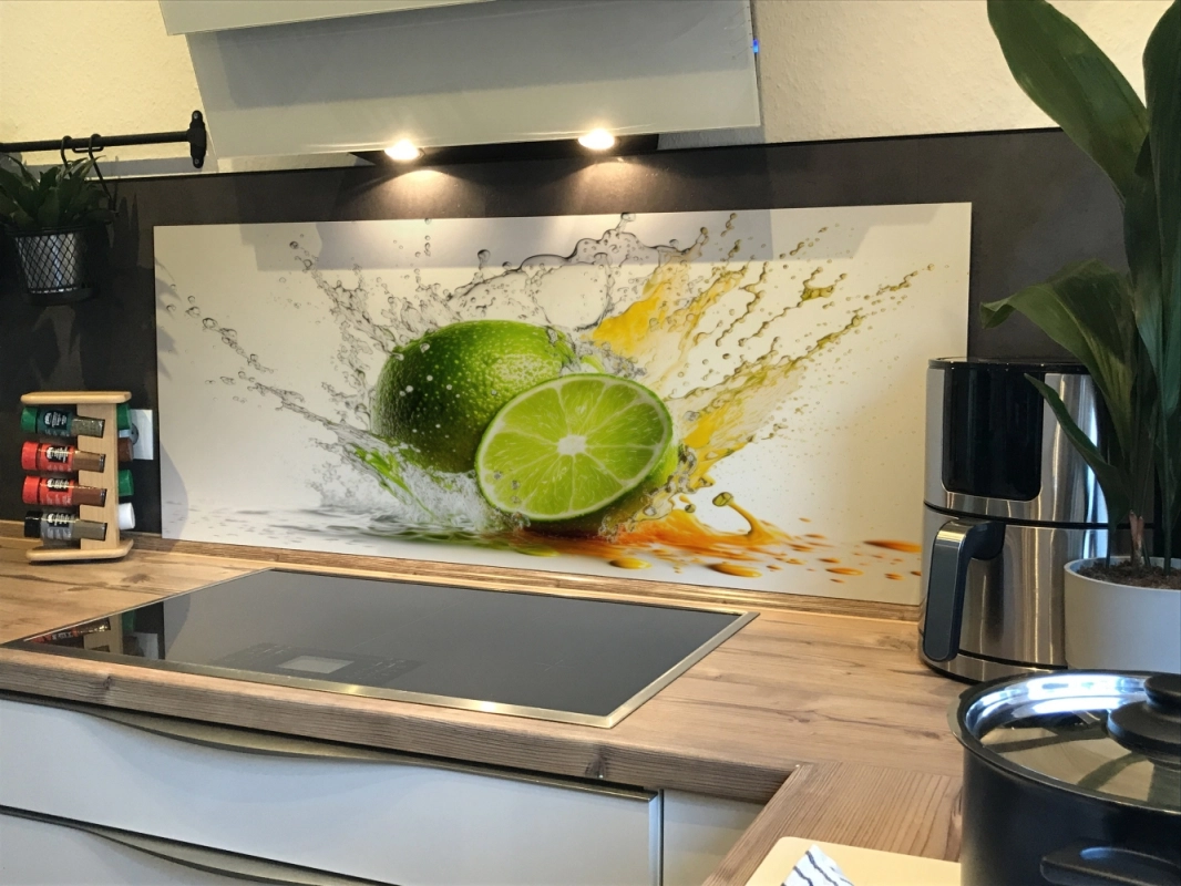 Spritzschutz Küche Hartschaumplatte Limetten Splash