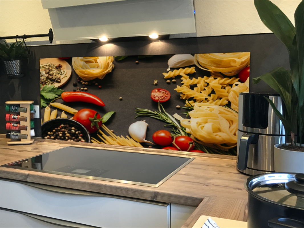 Spritzschutz Küche Acrylglas Nudel Tomaten