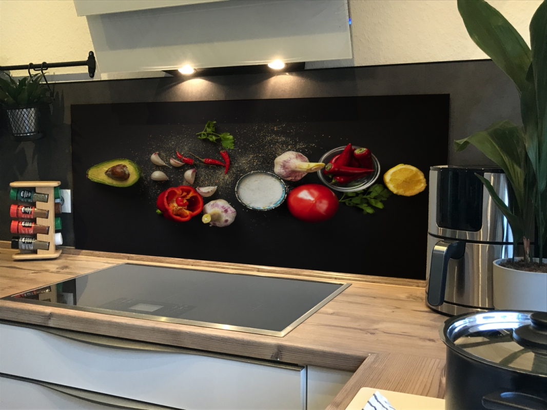 Spritzschutz Küche Acrylglas Avocado Salz Paprika