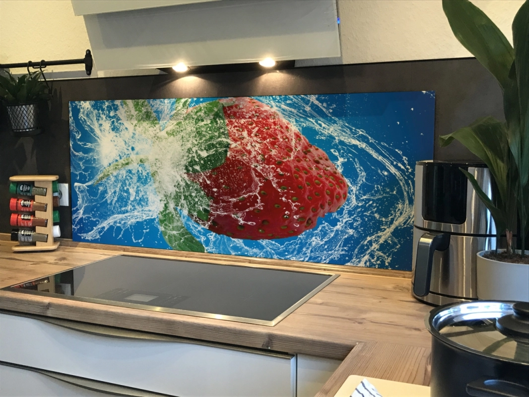 Spritzschutz Küche Acrylglas Erdbeere Splash