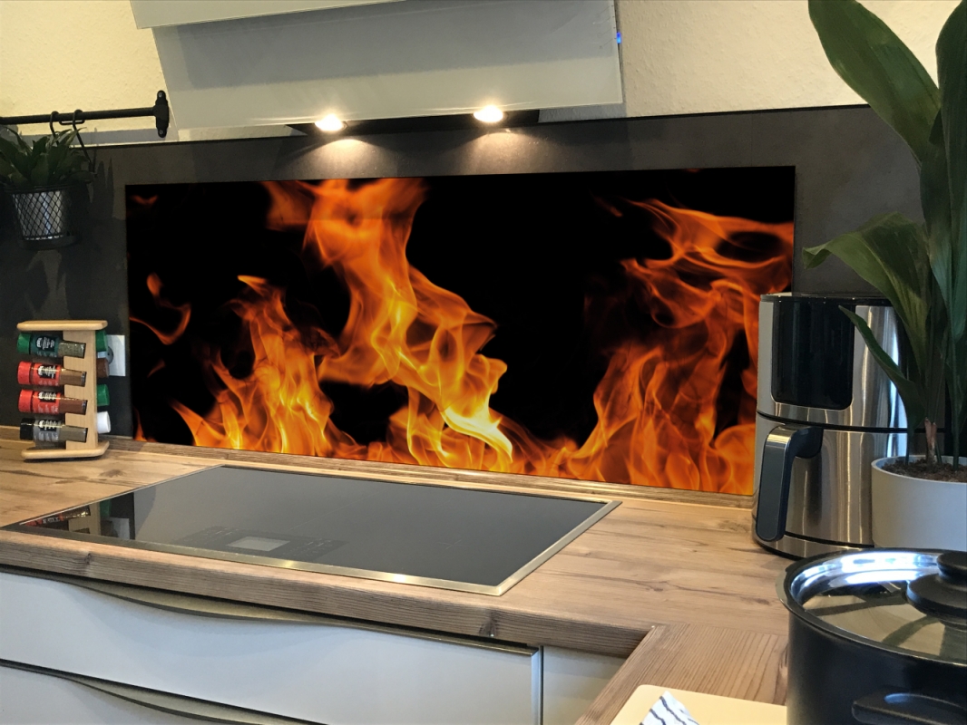 Spritzschutz Küche Acrylglas Feuer