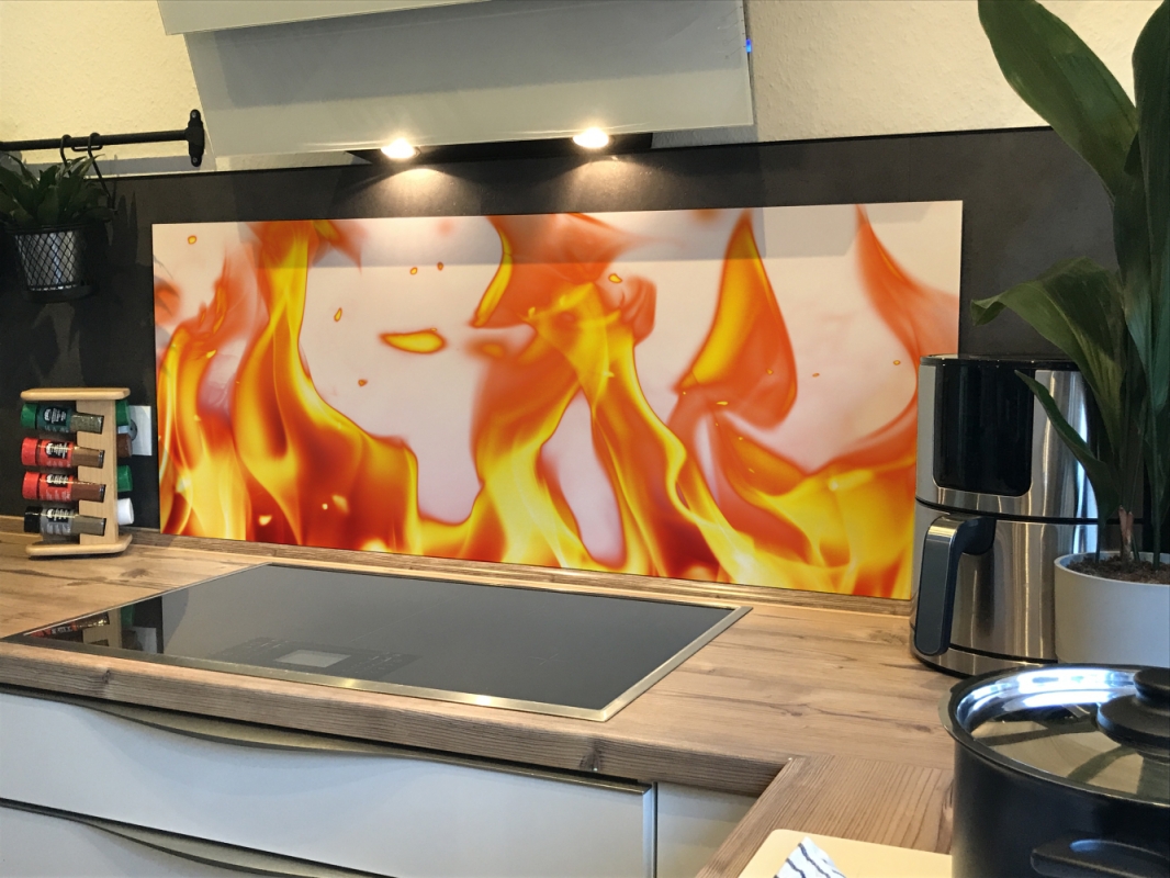 Spritzschutz Küche Acrylglas Feuer