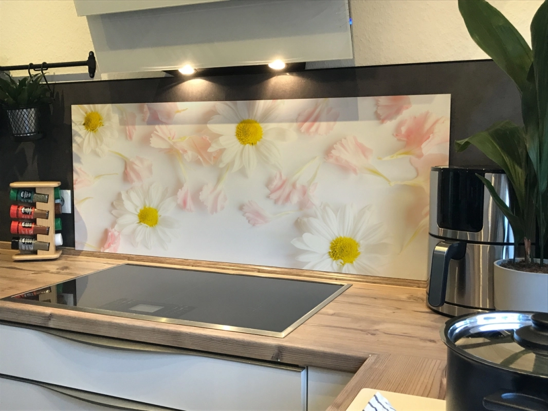 Spritzschutz Küche Hartschaumplatte Blumen