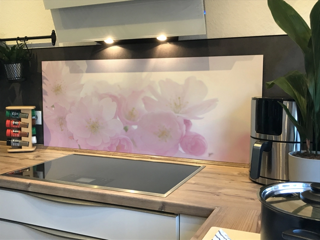 Spritzschutz Küche Hartschaumplatte Kirschblüten
