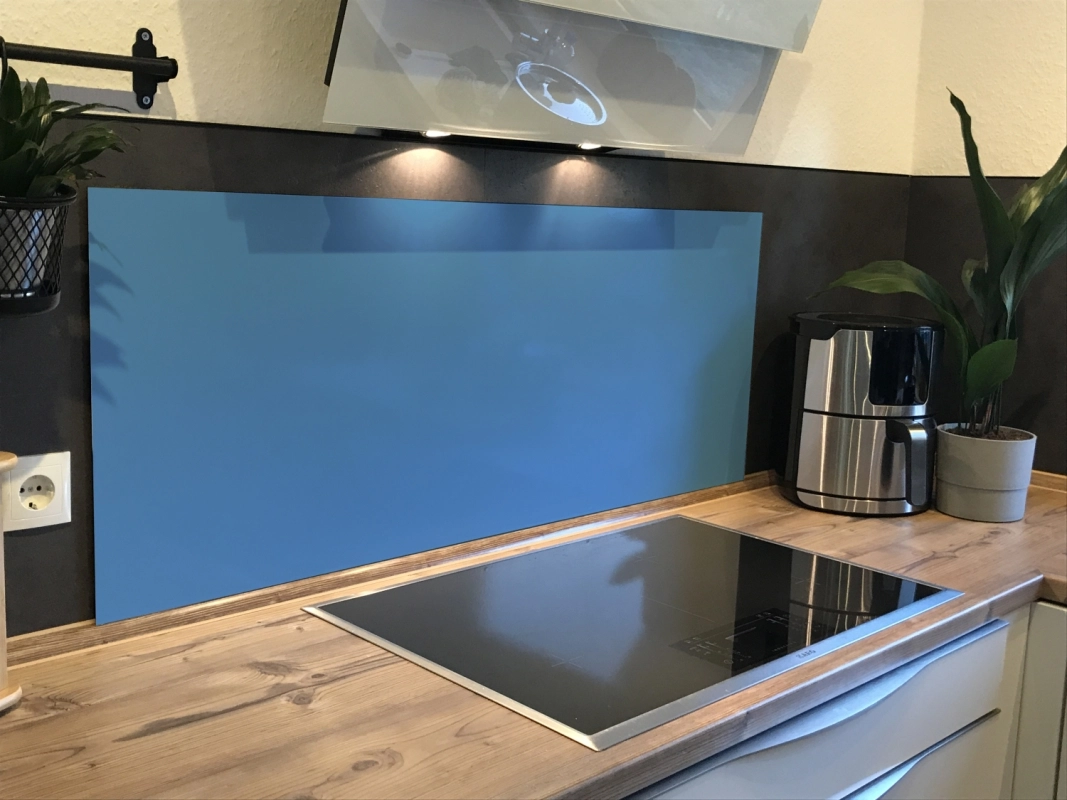 Spritzschutz Küche Einfarbig Blau