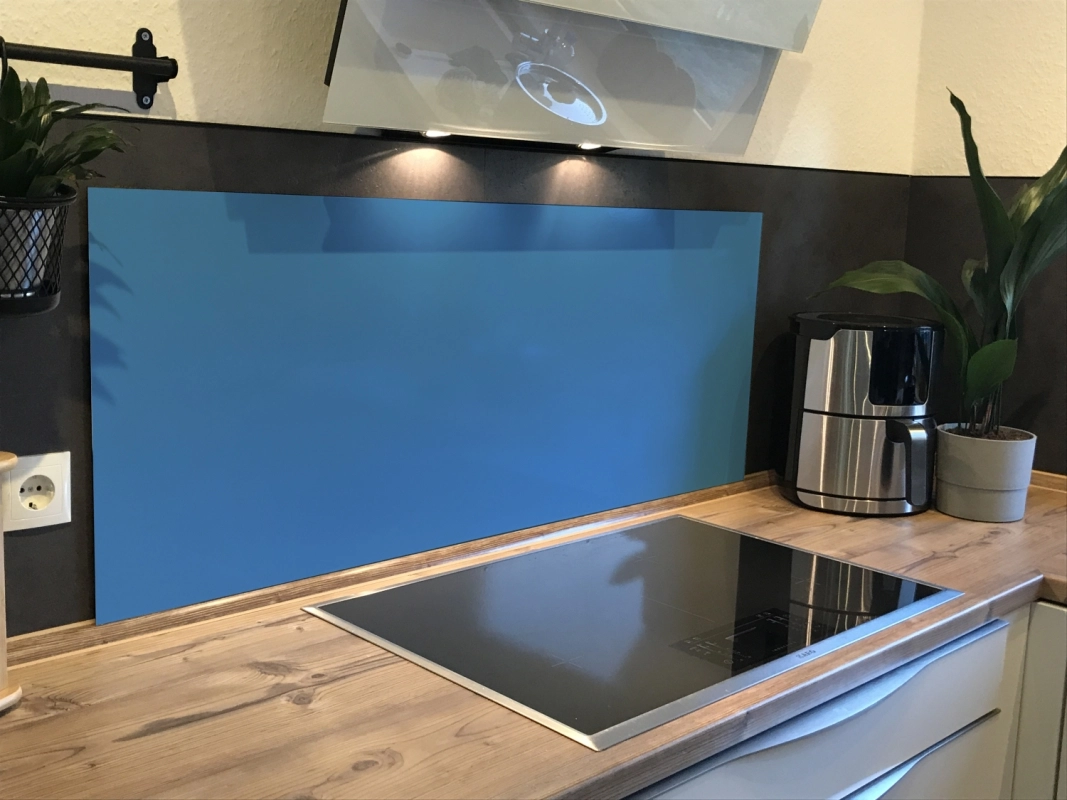 Spritzschutz Küche Hartschaumplatte Einfarbig Warm Blau
