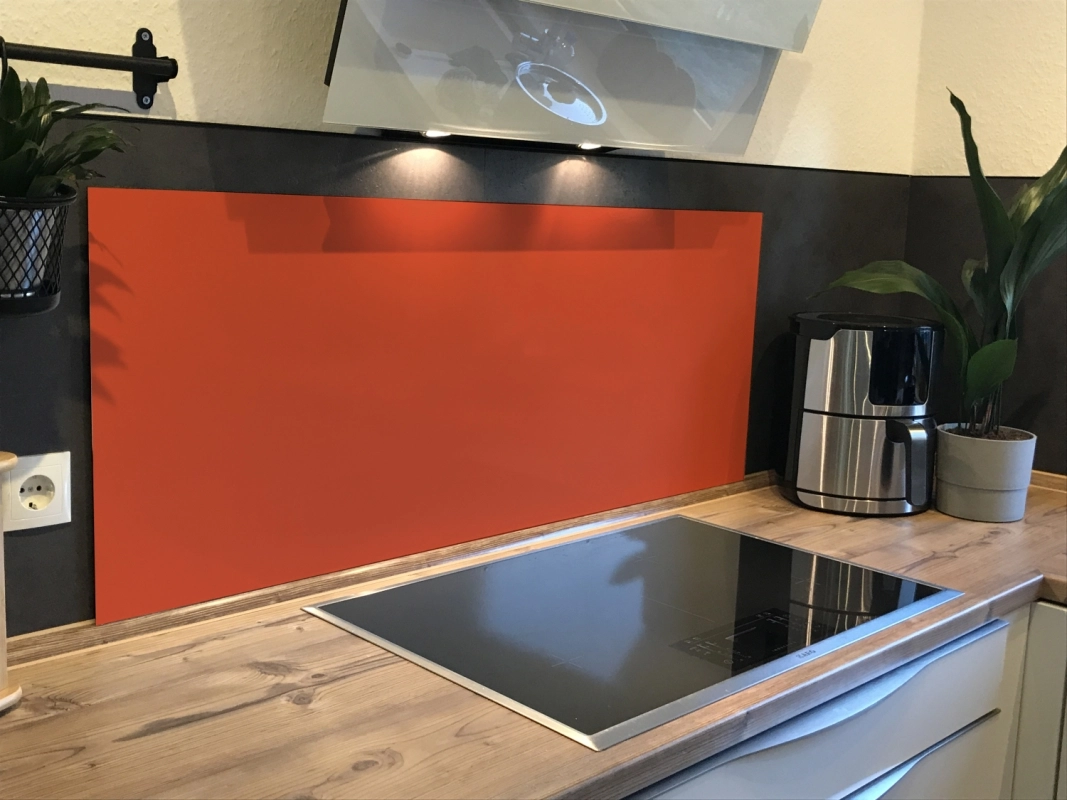 Spritzschutz Küche Hartschaumplatte Einfarbig Orangerot