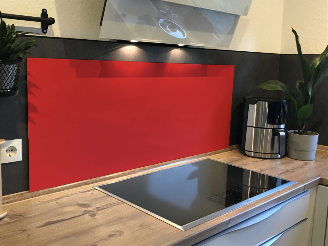 Spritzschutz Küche Hartschaumplatte Einfarbig Salsa Rot