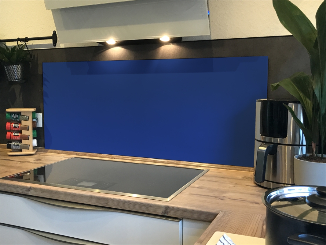 Spritzschutz Küche Einfarbig Dunkel Blau