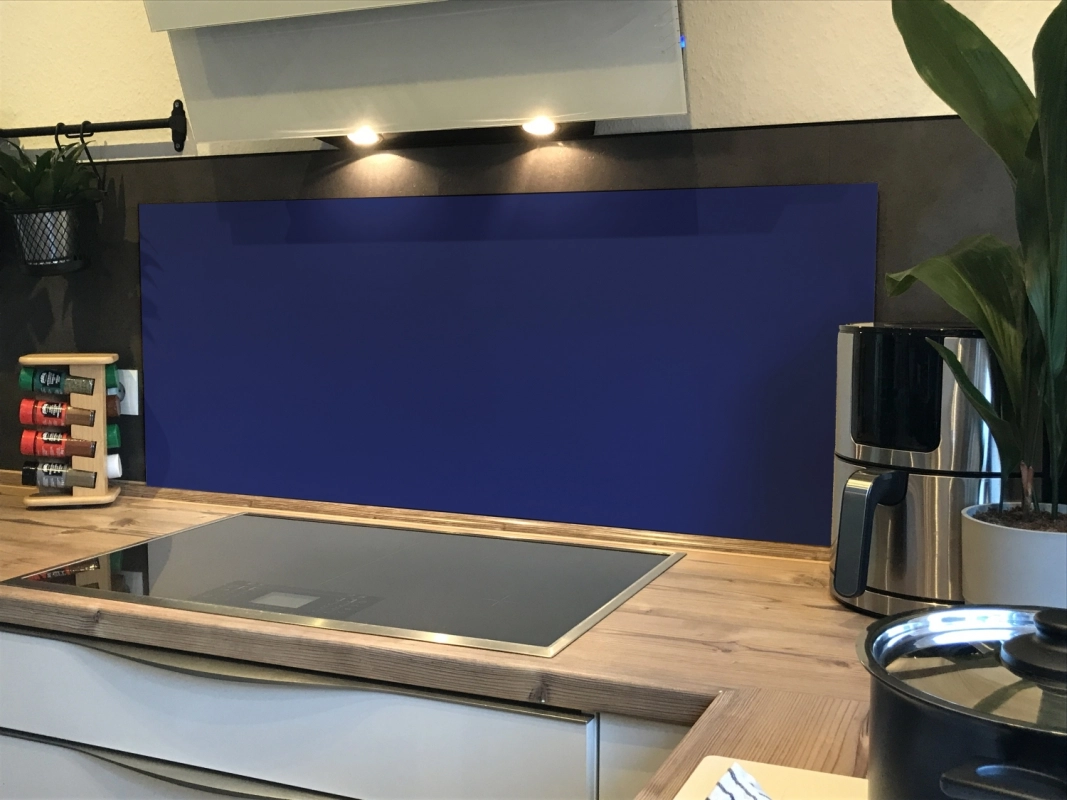 Spritzschutz Küche Hartschaumplatte Einfarbig Nacht Blau