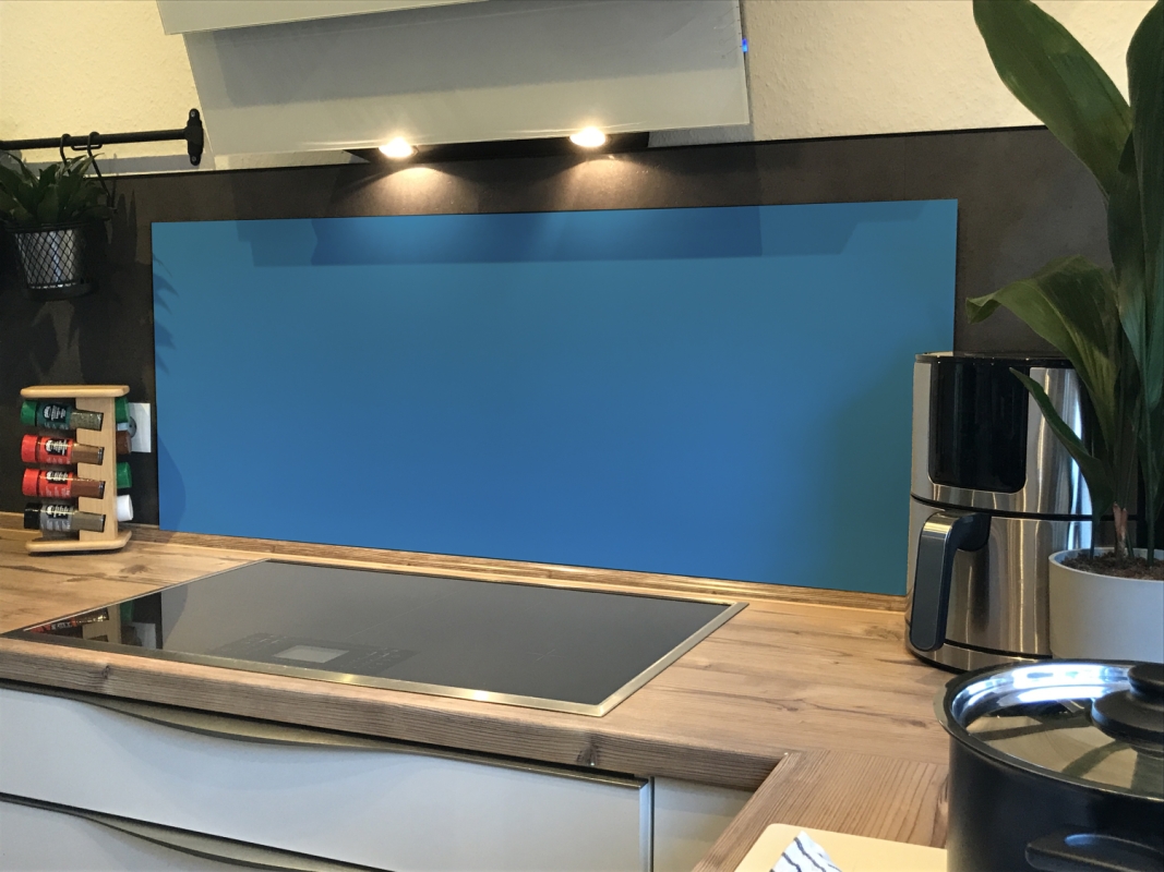 Spritzschutz Küche Einfarbig Blau