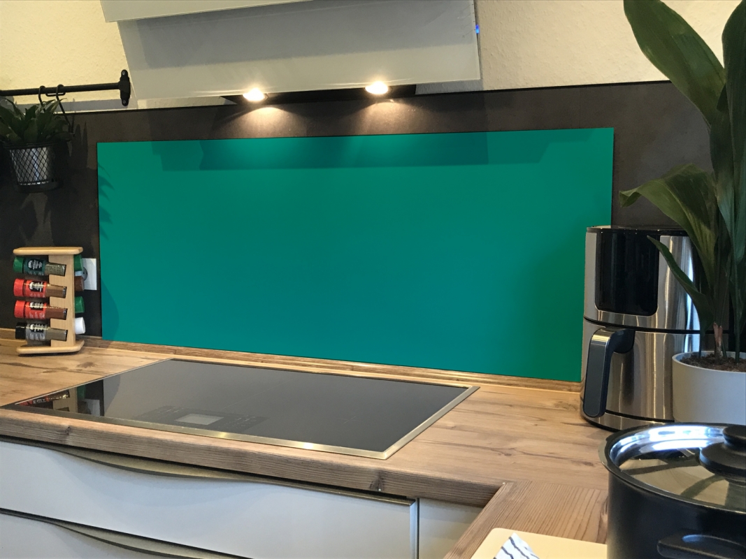 Spritzschutz Küche Hartschaumplatte Einfarbig Lagunenblau