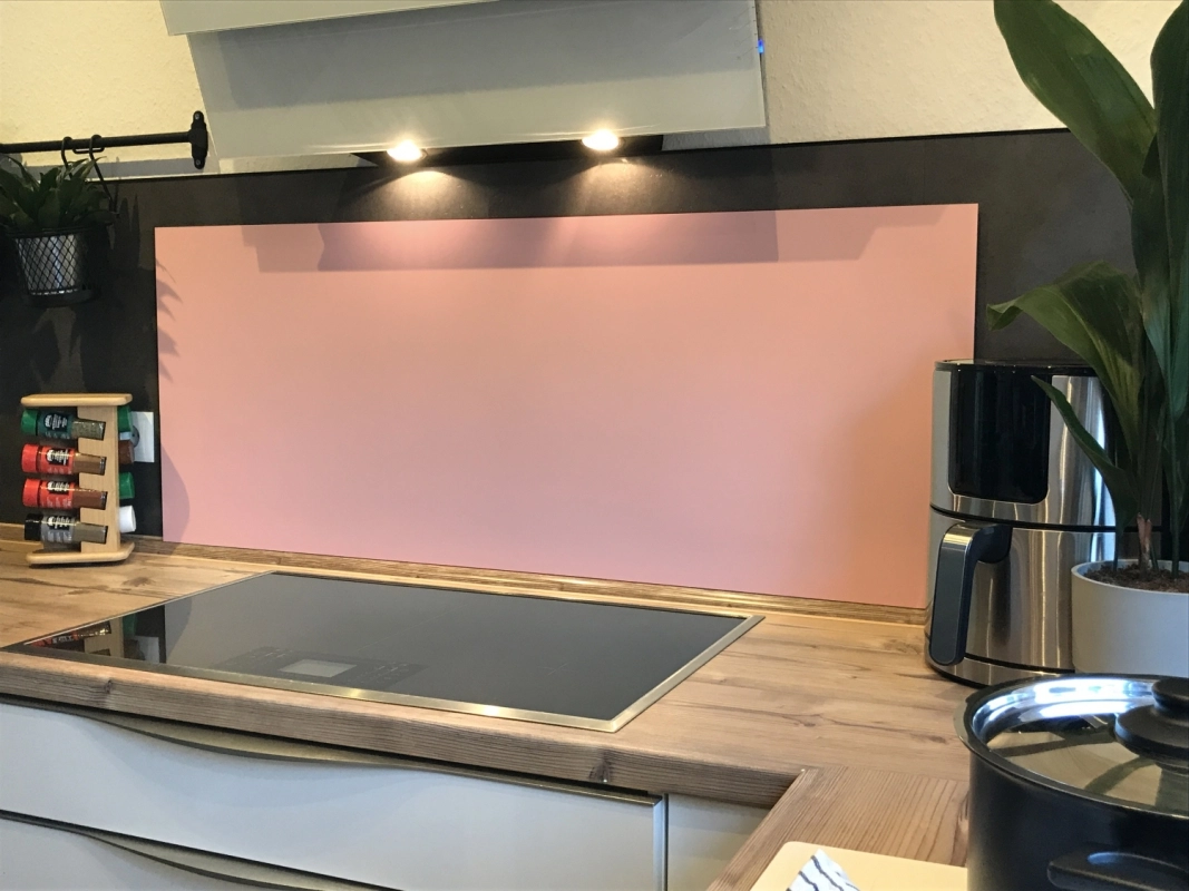 Spritzschutz Küche Hartschaumplatte Einfarbig Pastell Rosa Braun