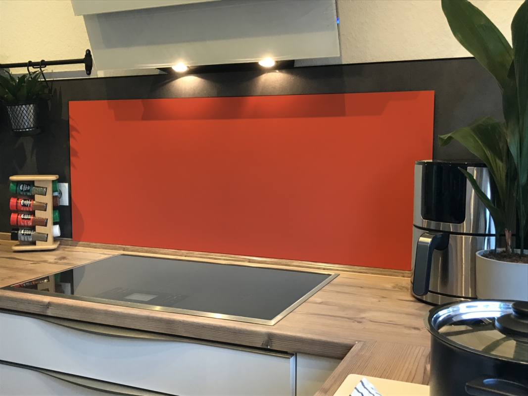 Spritzschutz Küche Acrylglas Einfarbig Dunkel Tomatenrot