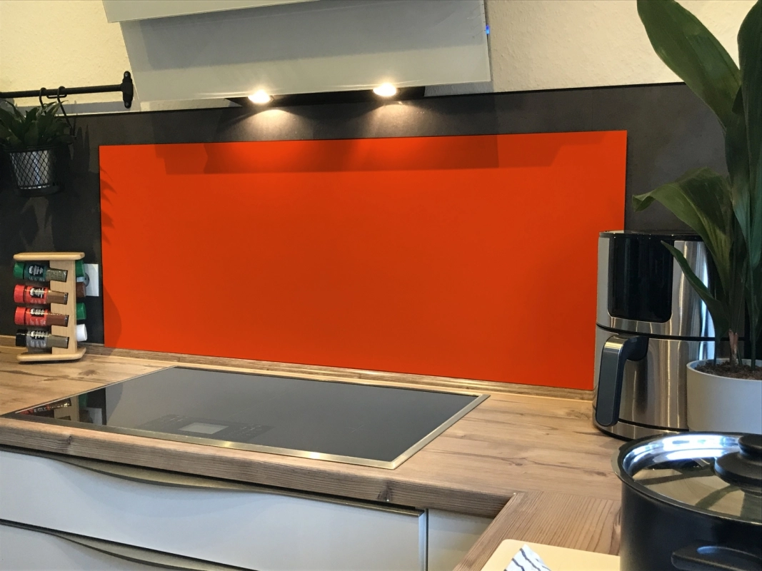 Spritzschutz Küche Hartschaumplatte Einfarbig Dunkel Orange