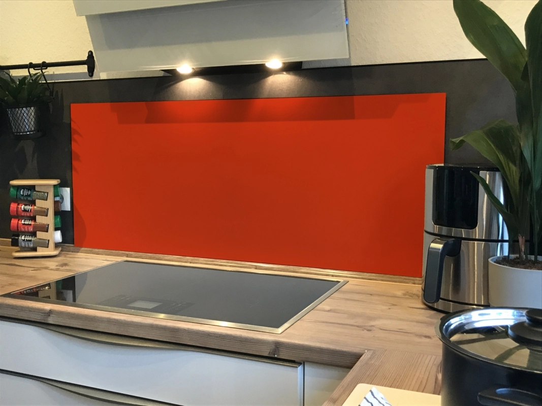 Spritzschutz Küche Hartschaumplatte Einfarbig Orangerot