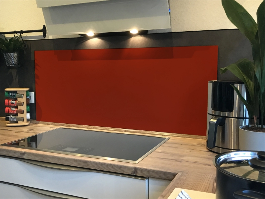 Spritzschutz Küche Hartschaumplatte Einfarbig Orangebraun