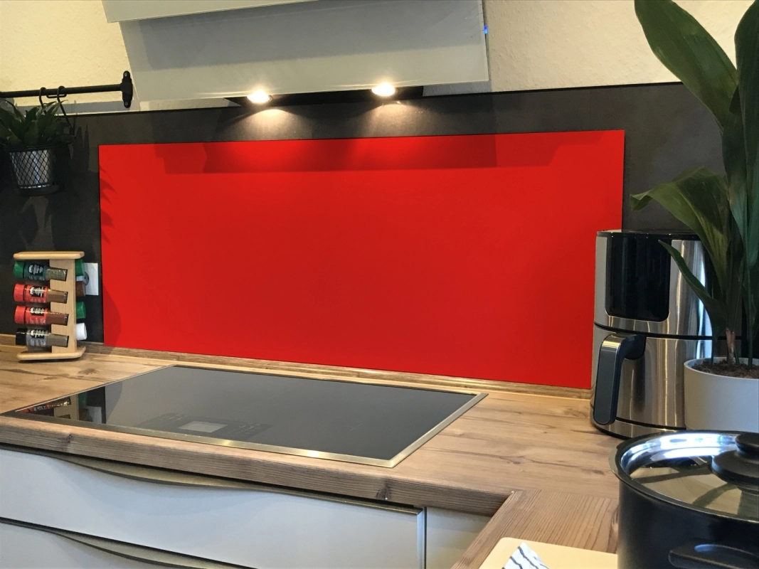 Spritzschutz Küche Hartschaumplatte Einfarbig Rot