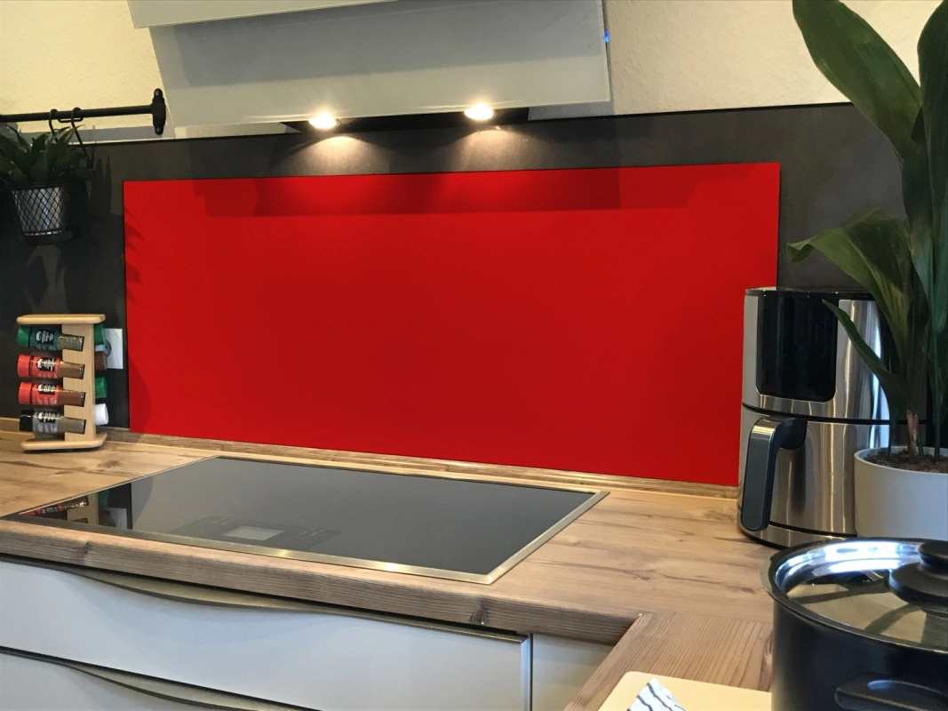 Spritzschutz Küche Hartschaumplatte Einfarbig Salsa Rot