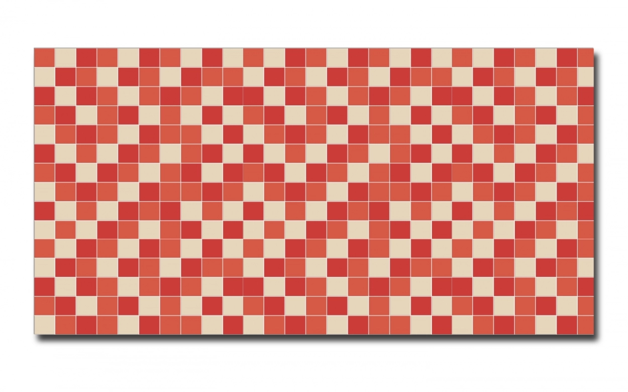 Spritzschutz Küche Hartschaumplatte Rot Beige Mosaik