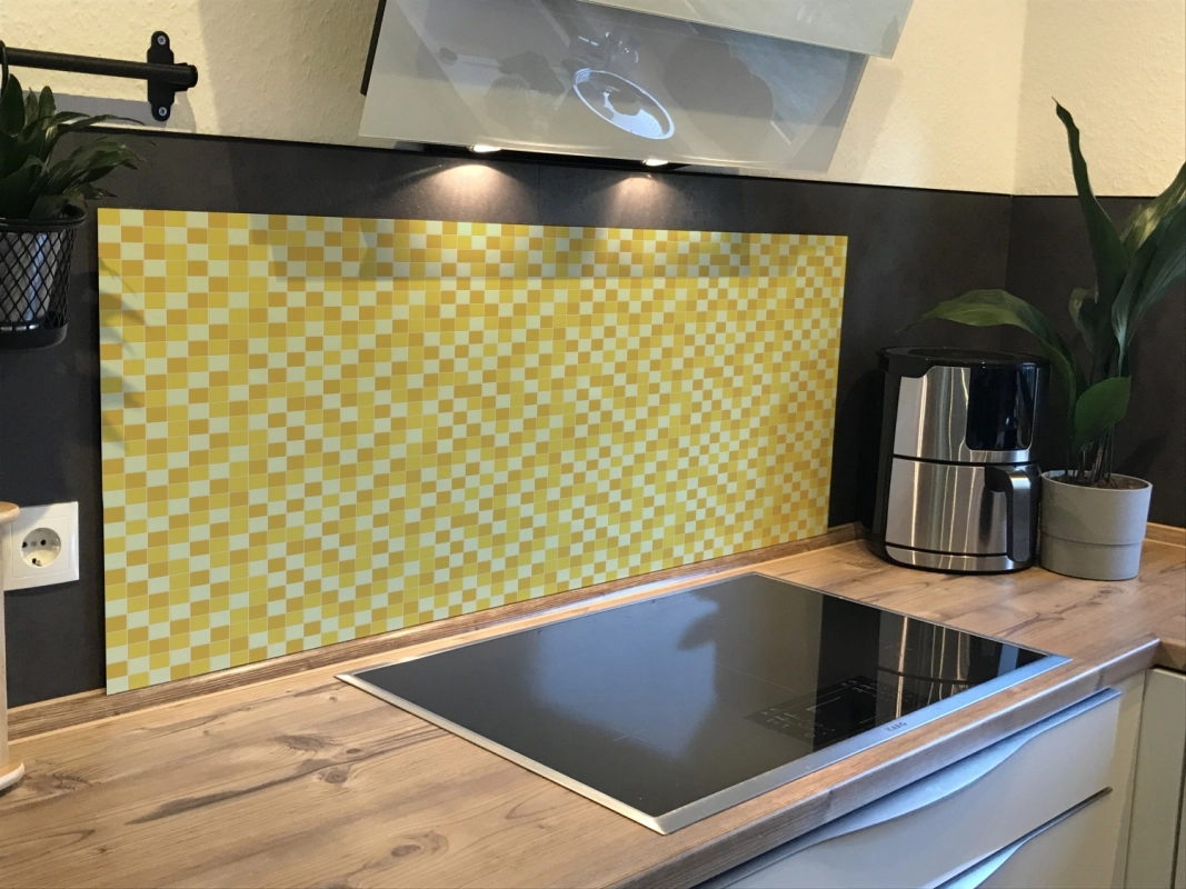 Spritzschutz Küche Hartschaumplatte Gelbe Mosaiksteine