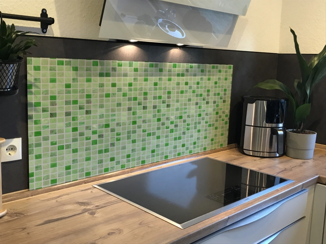 Spritzschutz Küche Acrylglas Grün Mosaik