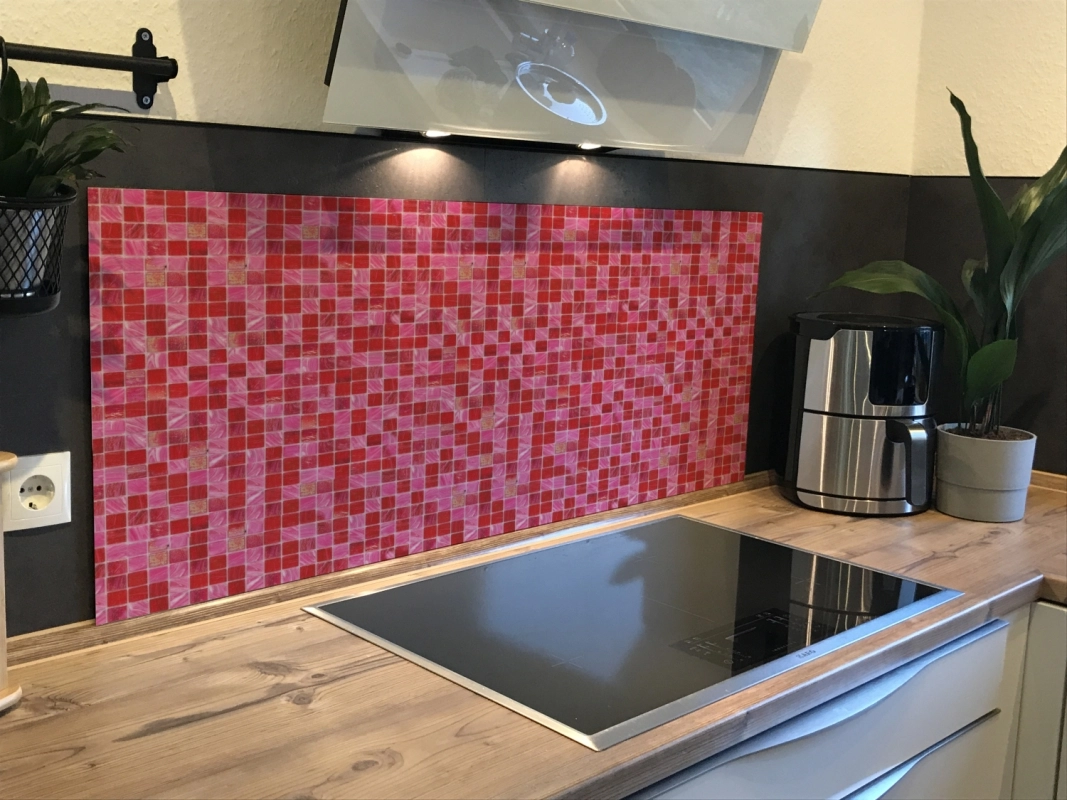 Spritzschutz Küche Acrylglas Rot Mosaikstein