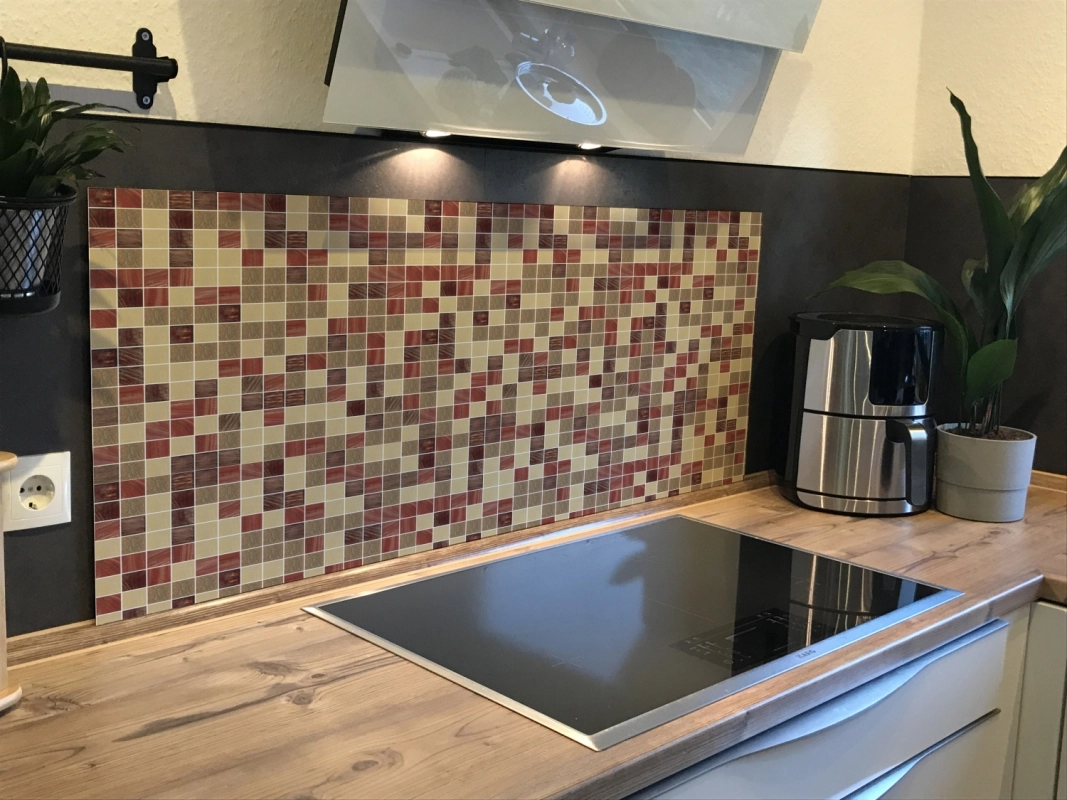Spritzschutz Küche Hartschaumplatte Mosaik Stein Grün