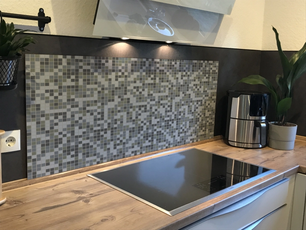 Spritzschutz Küche Hartschaumplatte Mosaiksteine Grün