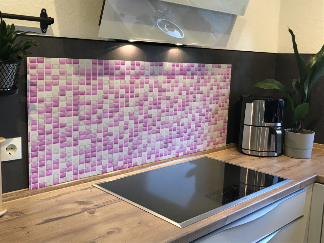 Spritzschutz Küche Acrylglas Pyramiden Mosaik Rot