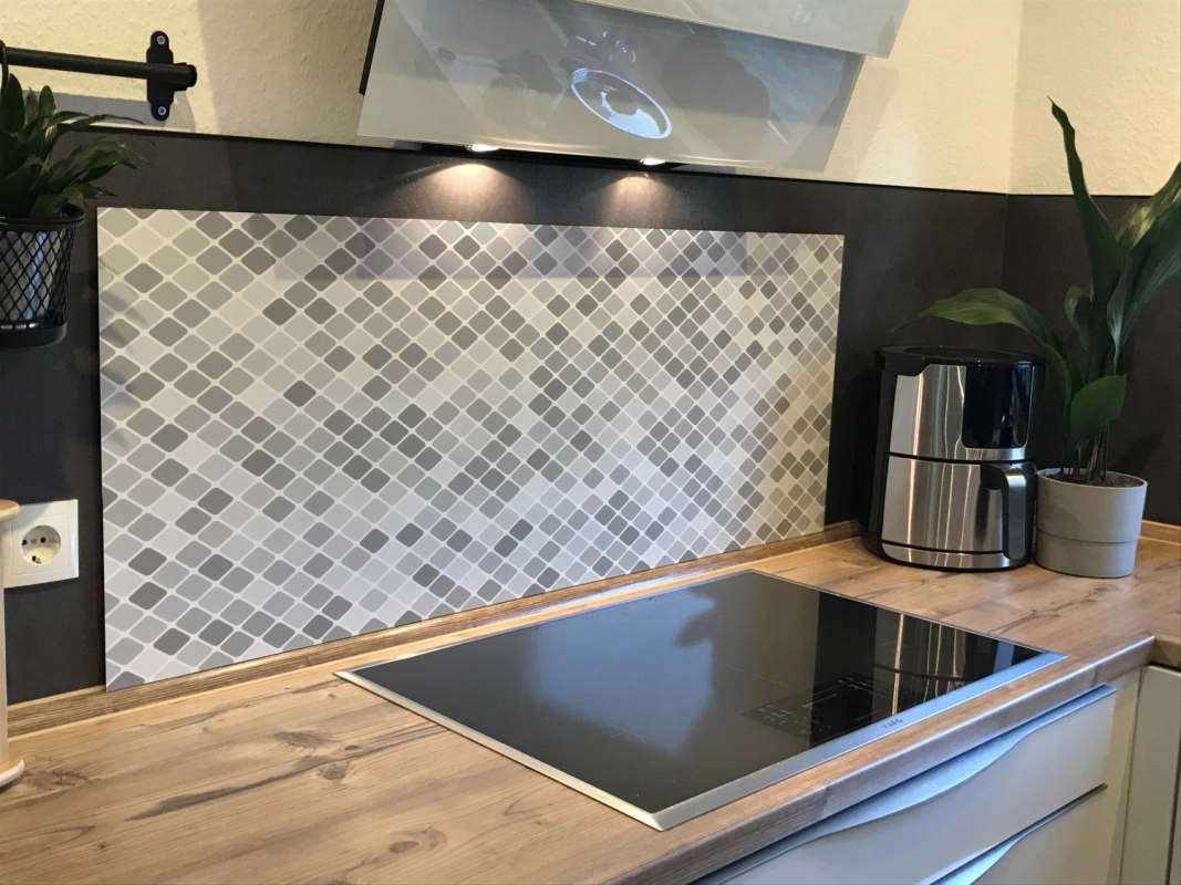 Spritzschutz Küche Hartschaumplatte Hexagon Anthrazit Mosaik