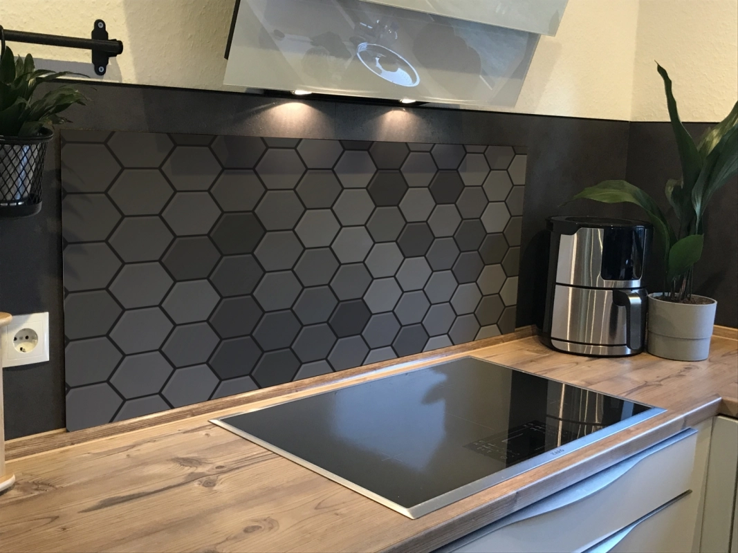 Spritzschutz Küche Hartschaumplatte Mosaik Glas Optik
