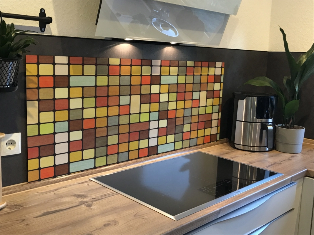 Spritzschutz Küche Hartschaumplatte Mosaik Fliesen Braun