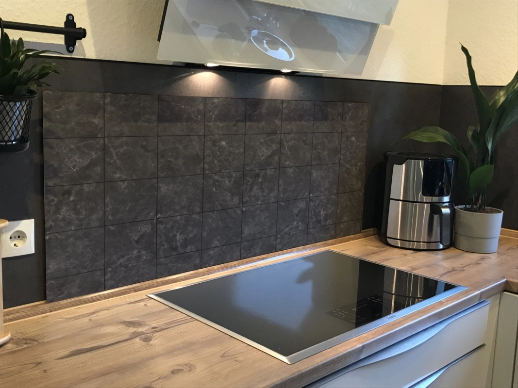 Spritzschutz Küche Hartschaumplatte Hexagon Mosaik