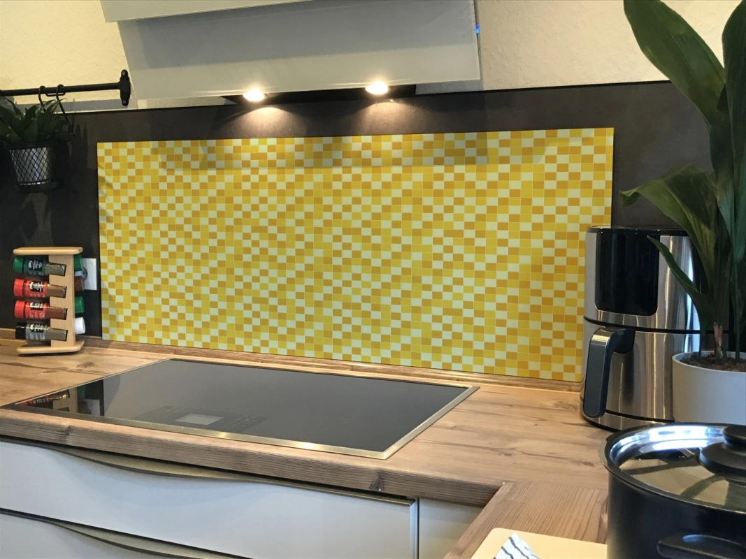 Spritzschutz Küche Hartschaumplatte Gelbe Mosaiksteine