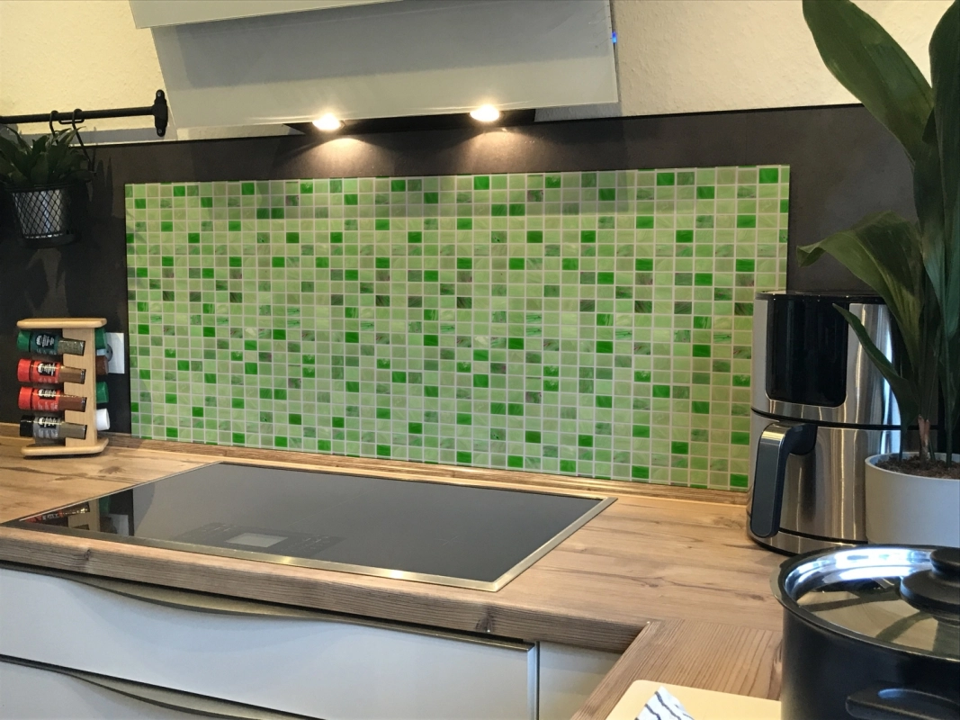Spritzschutz Küche Acrylglas Grün Mosaik