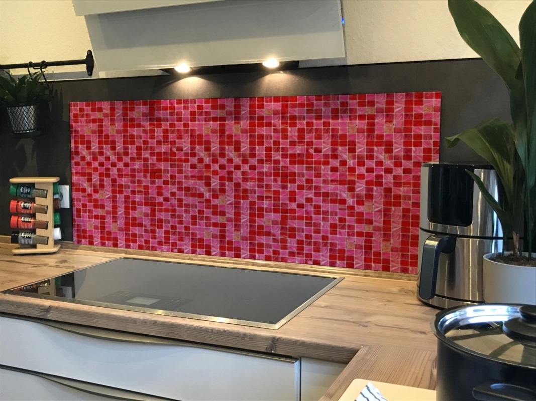 Spritzschutz Küche Acrylglas Rot Mosaikstein